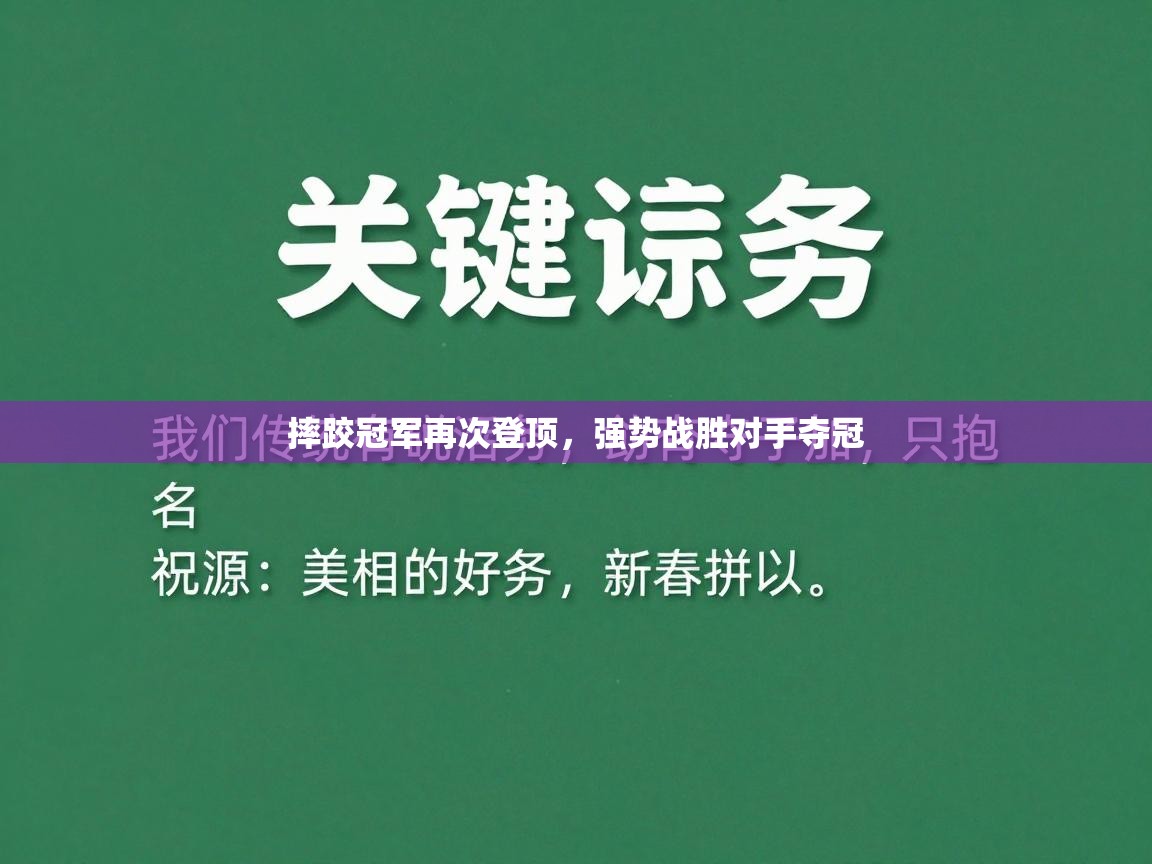摔跤冠军再次登顶，强势战胜对手夺冠  第2张